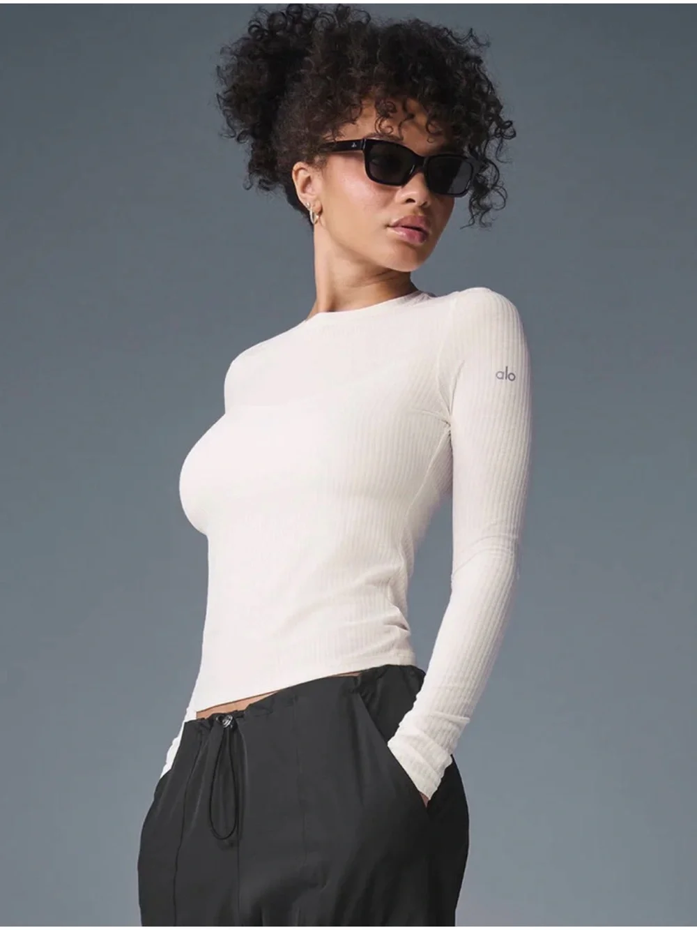 Alo Yoga Black Ribbed Longsleeve ✨🤍